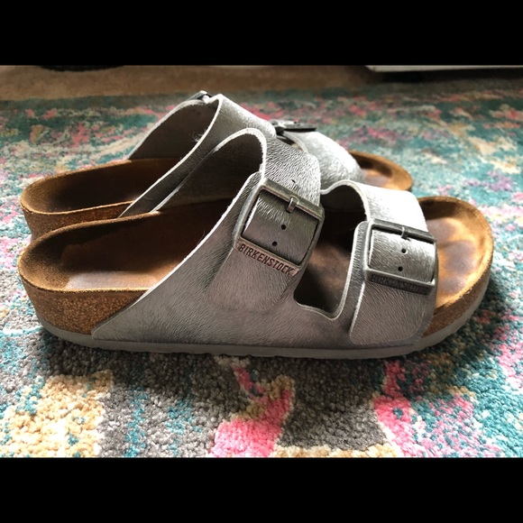 Birkenstock Shoes - Silver Arizona Birkenstock Sandals Women's